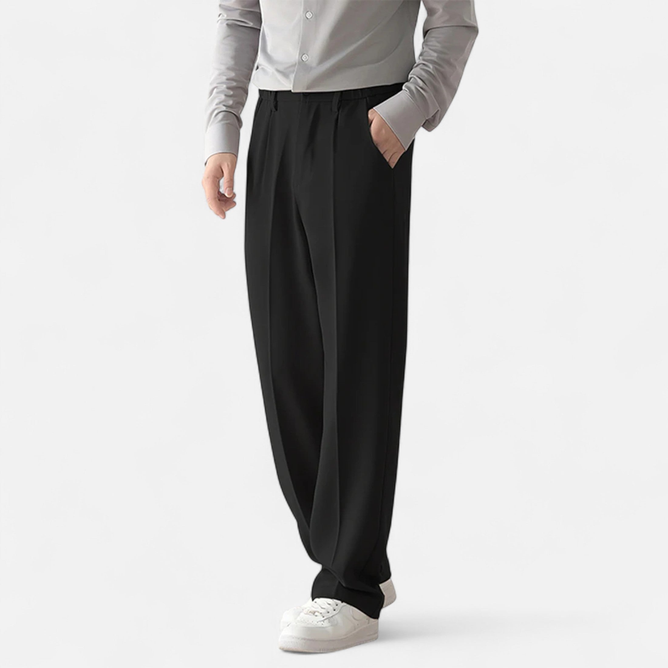 Dorevelle | Men’s Wide-Leg Trousers – Autumn Draped Elegance