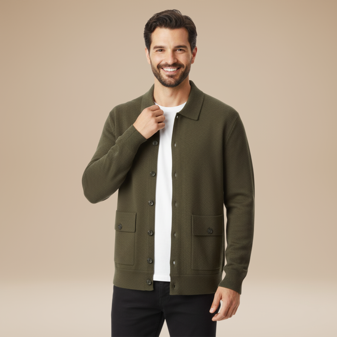 Cardigan Uomo Casual con Tasche Frontali