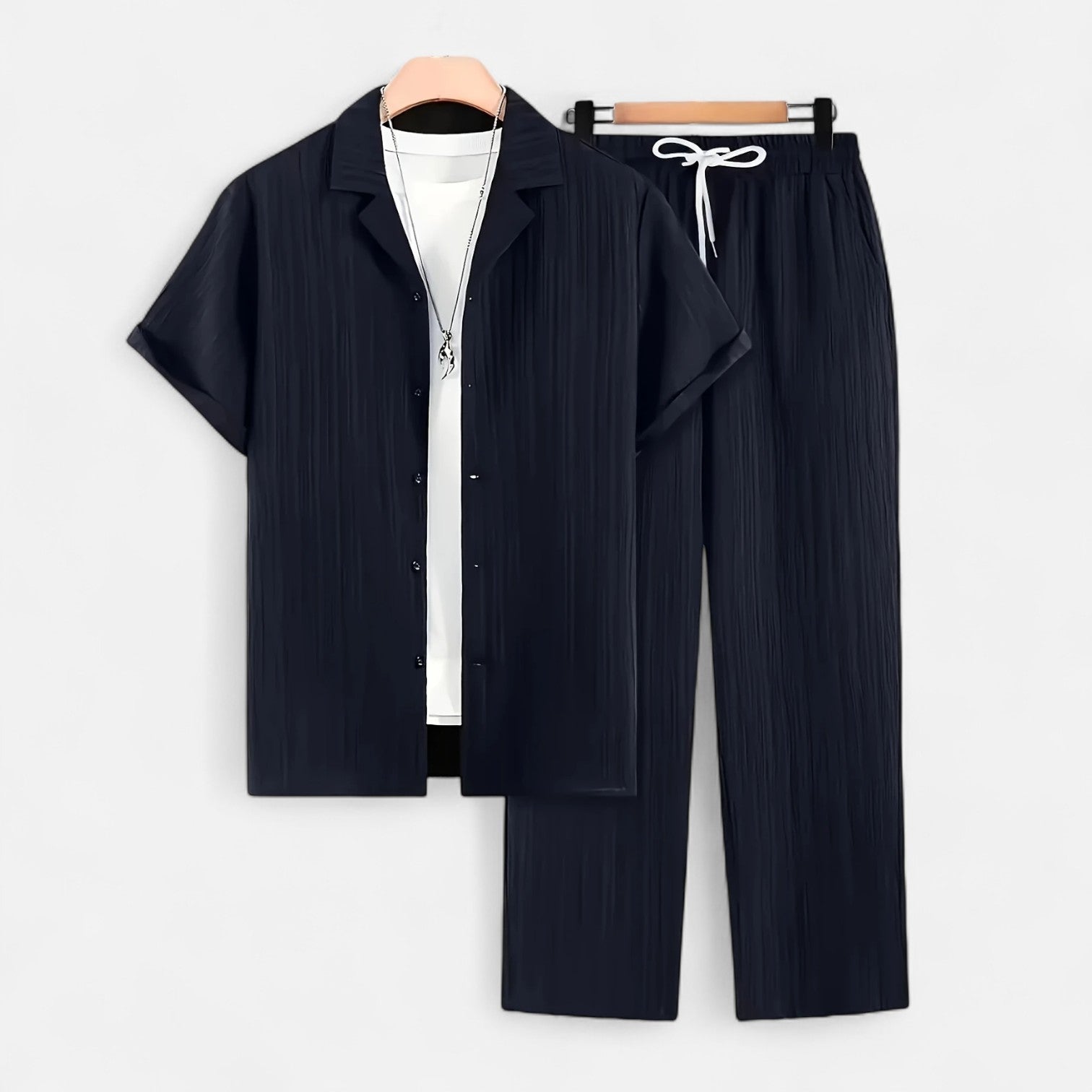 Dorevelle | Men’s Linen Set – Riviera Button-Up Ease