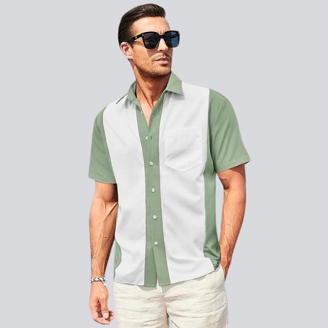 Casual Korte Mouwen Shirt | Kleurblok | Ademend & Comfortabel