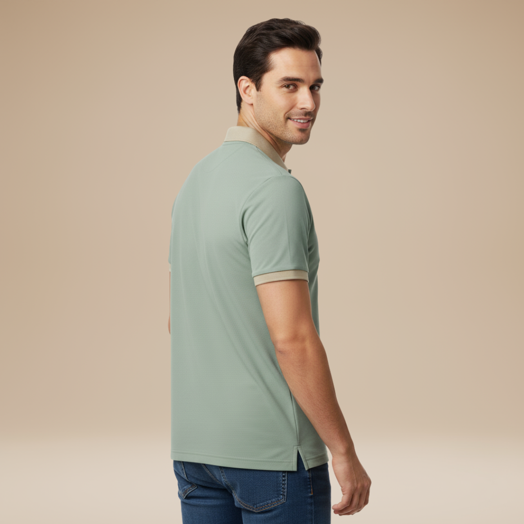 Polo Uomo Casual con Collo Rifinito