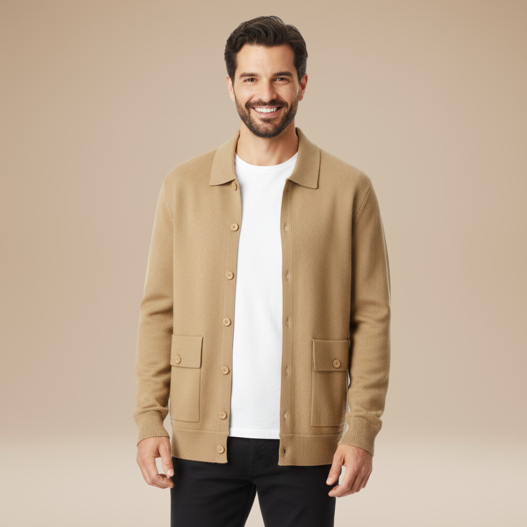 Cardigan Uomo Casual con Tasche Frontali