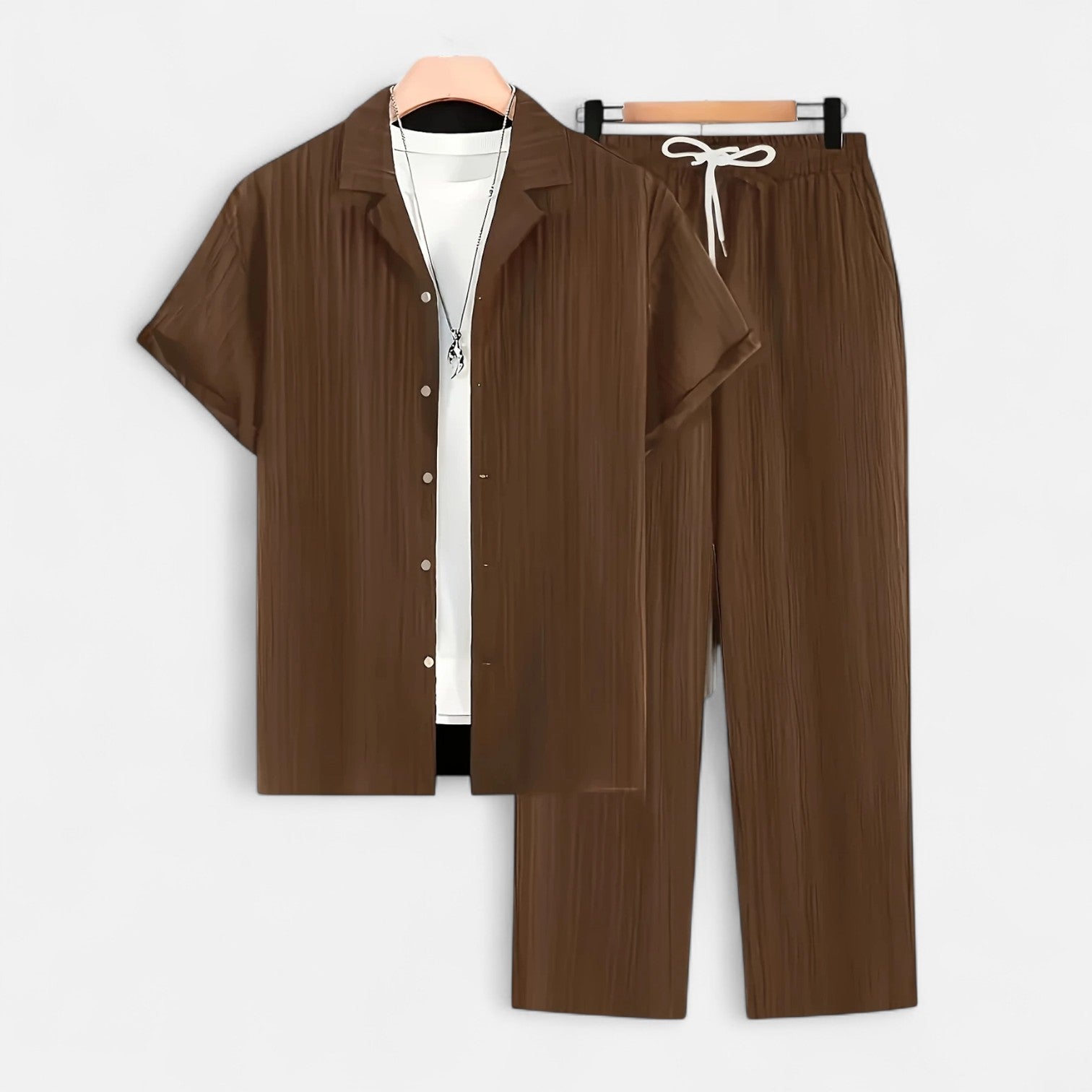 Dorevelle | Men’s Linen Set – Riviera Button-Up Ease