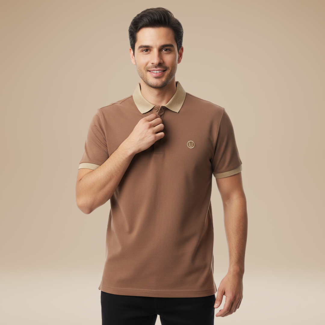 Polo Uomo Casual con Collo Rifinito