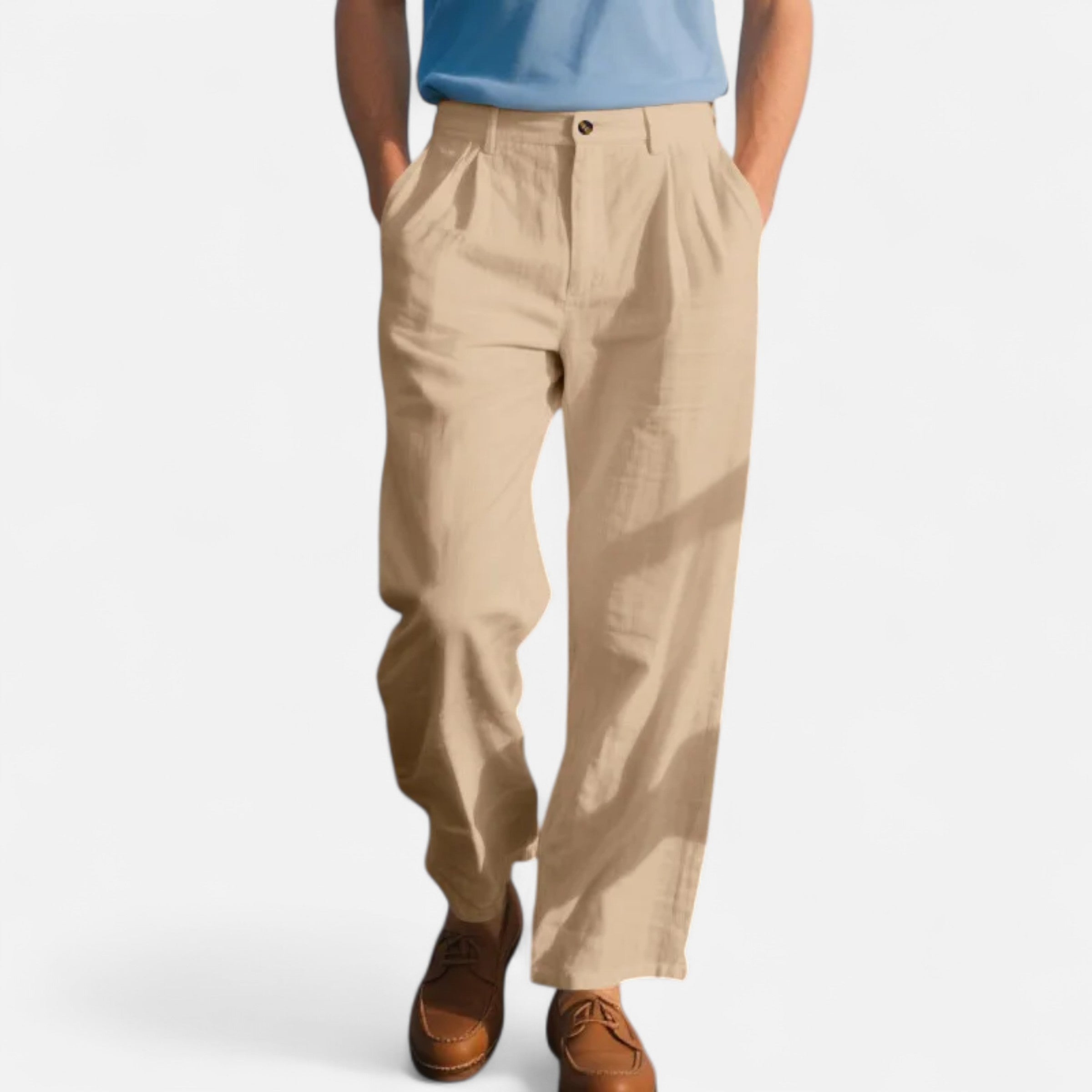 Dorevelle | Men’s Linen Trousers – Straight-Leg Business Classic