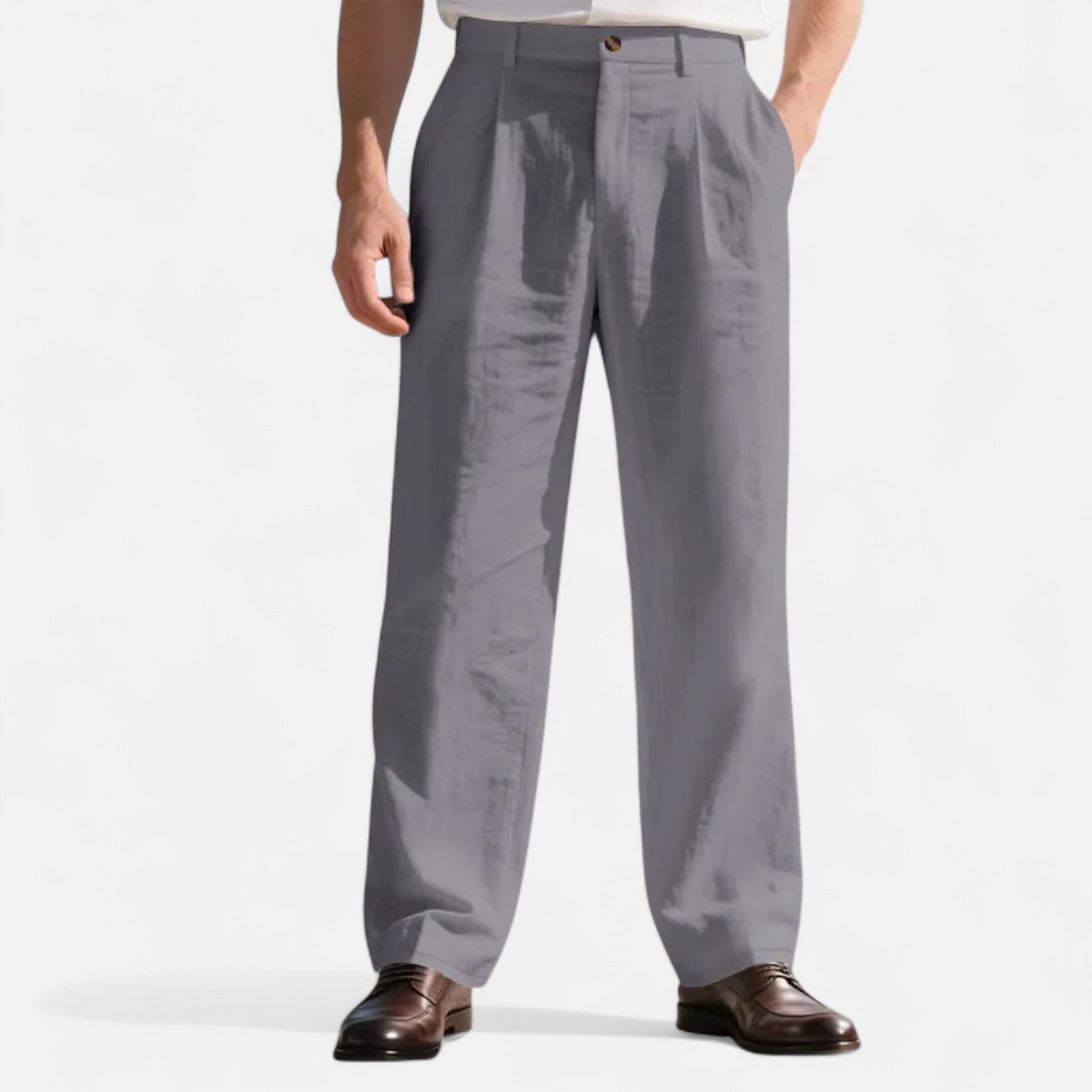 Dorevelle | Men’s Linen Trousers – Straight-Leg Business Classic
