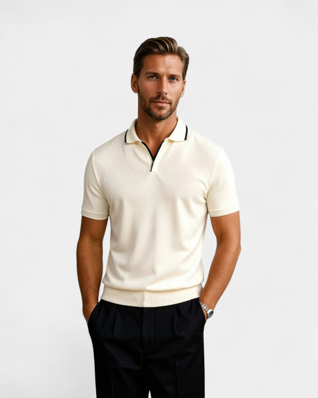 Refined Elegant Contrast Polo