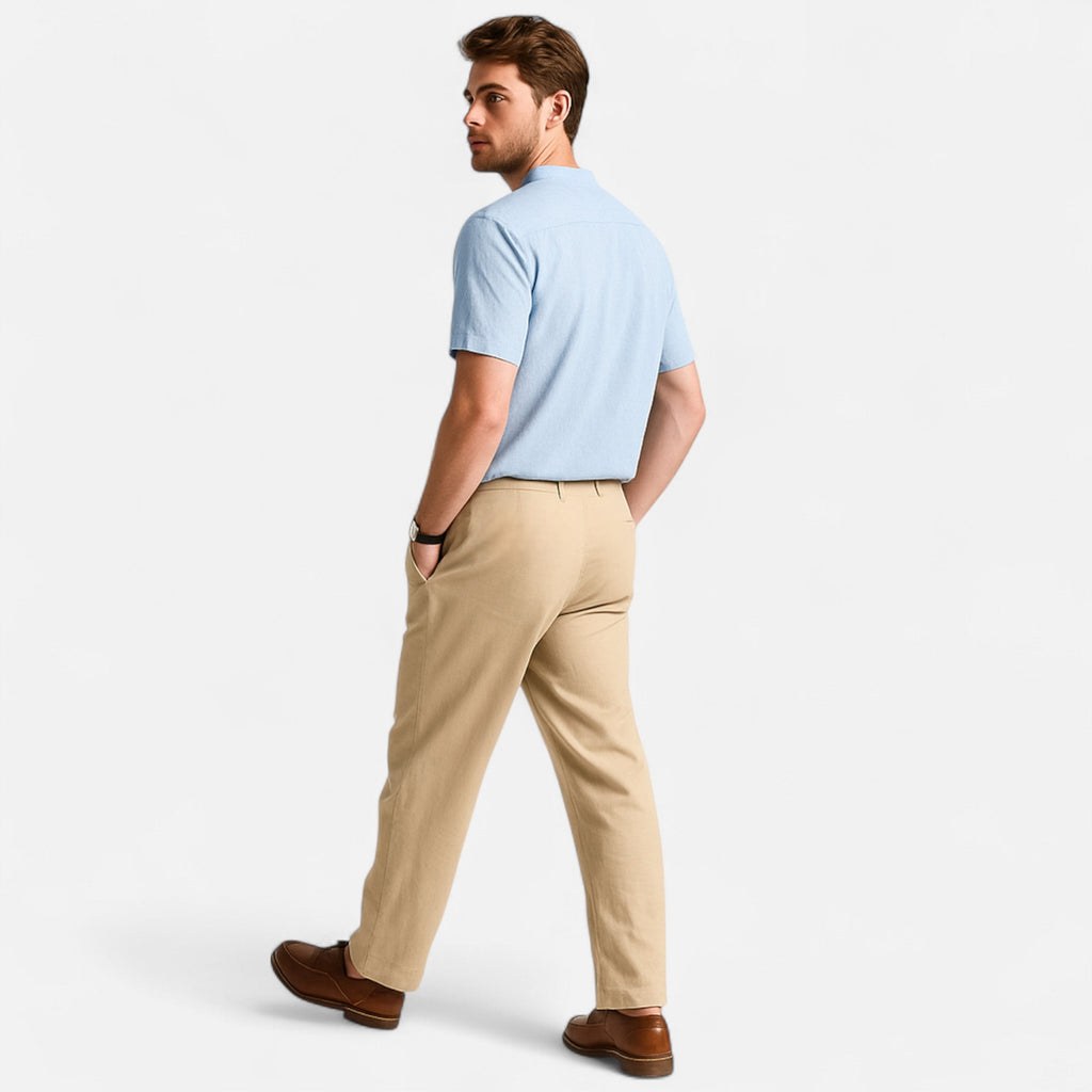Dorevelle | Men’s Linen Trousers – Straight-Leg Business Classic