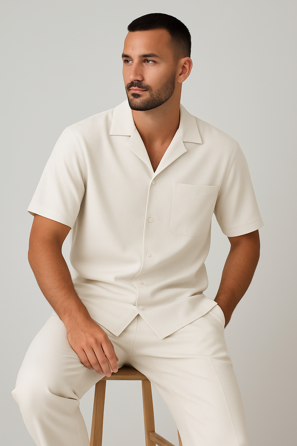 Men’s Two-Piece Set | Suit-Inspired Shirt & Trousers | Stylish & Comfortable