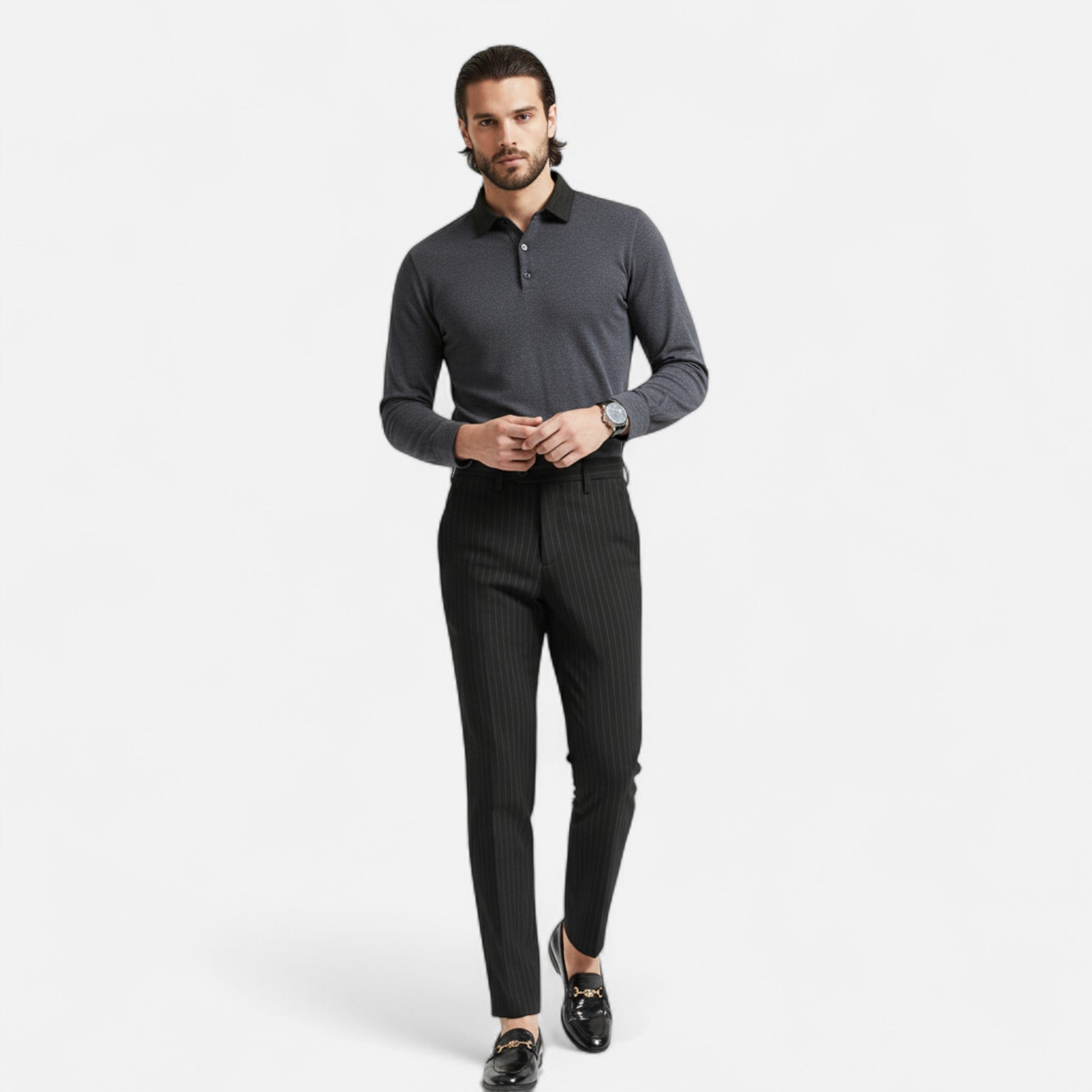 Dorevelle | Men’s Striped Trousers – Slim Business Elegance