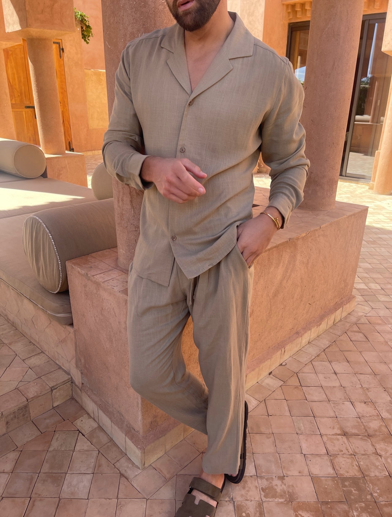 Linnen Co-ord Set voor Heren | Ademend & Elegant | Vakantie Chic Look