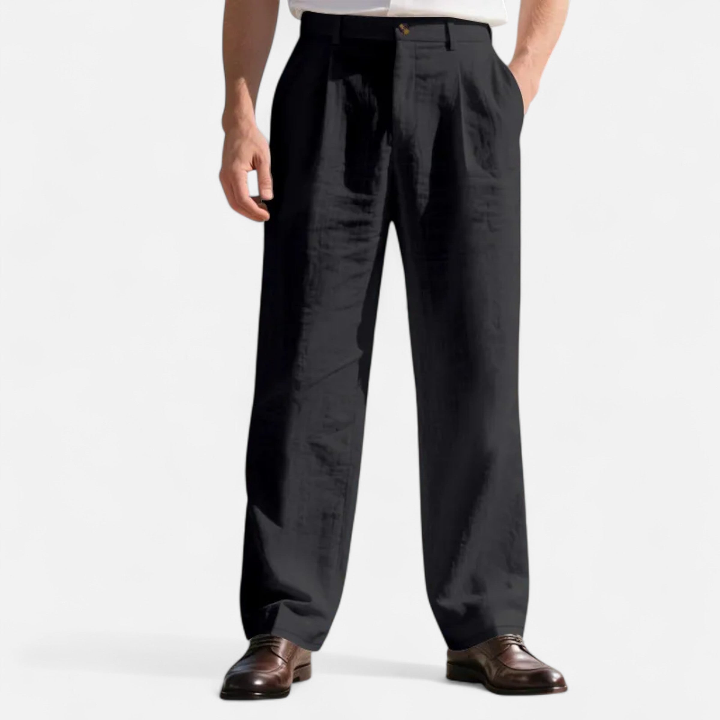 Dorevelle | Men’s Linen Trousers – Straight-Leg Business Classic