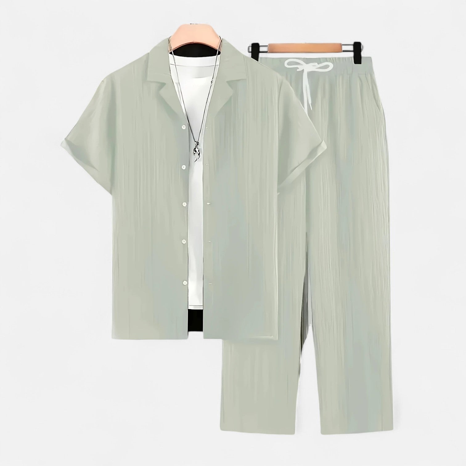 Dorevelle | Men’s Linen Set – Riviera Button-Up Ease