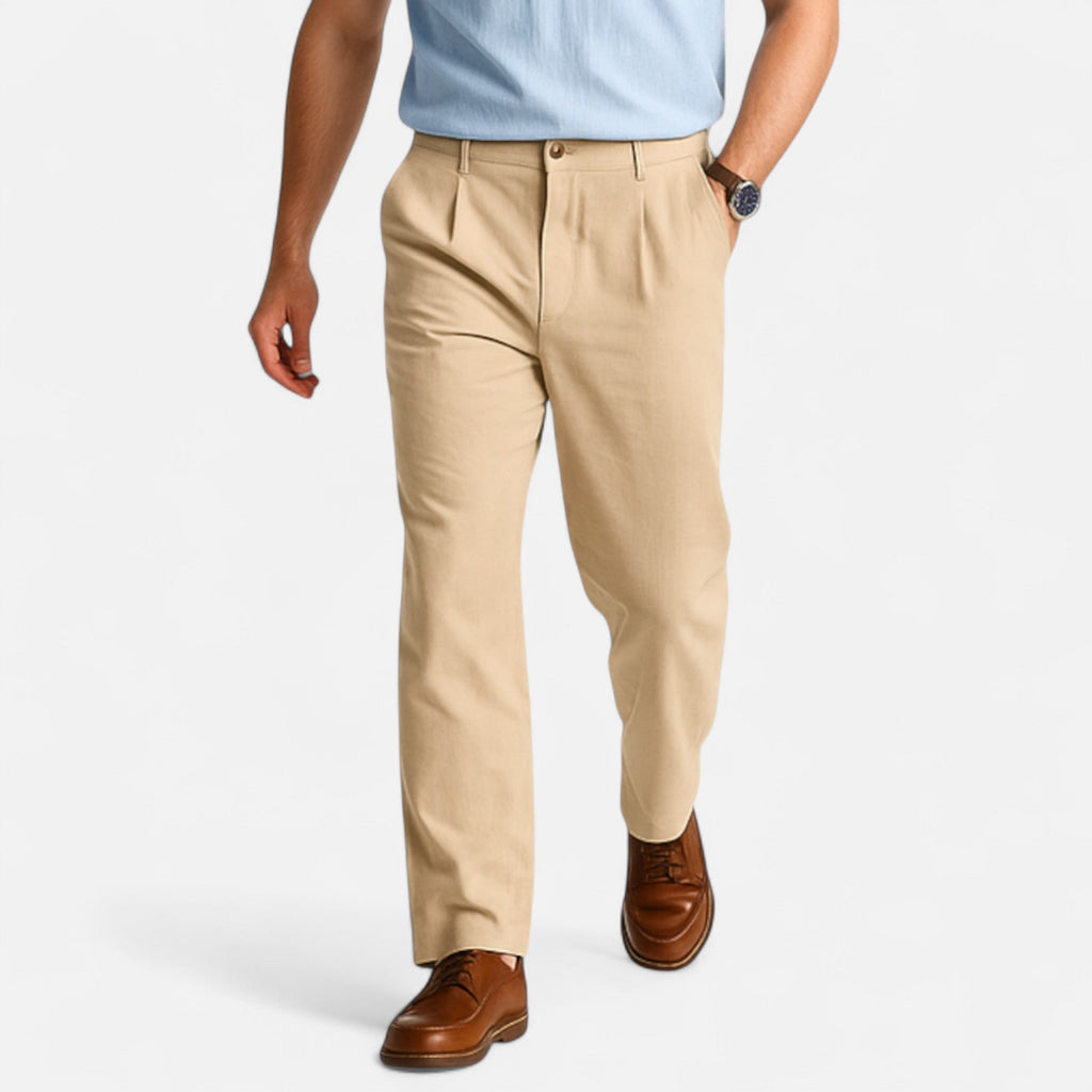 Dorevelle | Men’s Linen Trousers – Straight-Leg Business Classic