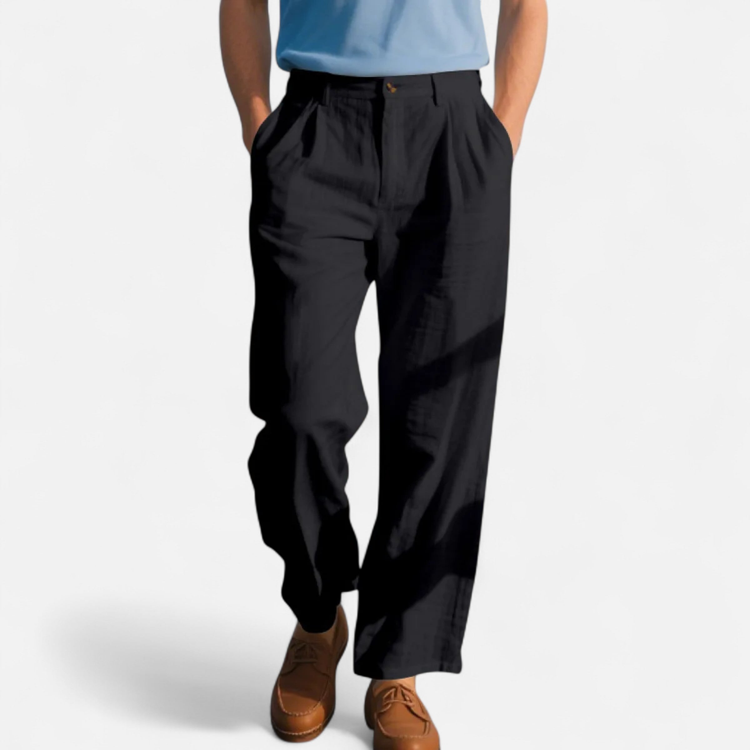 Dorevelle | Men’s Linen Trousers – Straight-Leg Business Classic