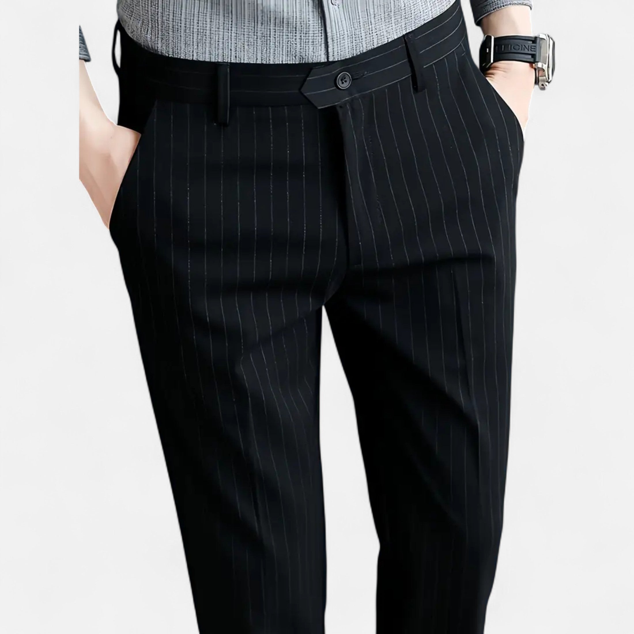 Dorevelle | Men’s Striped Trousers – Slim Business Elegance