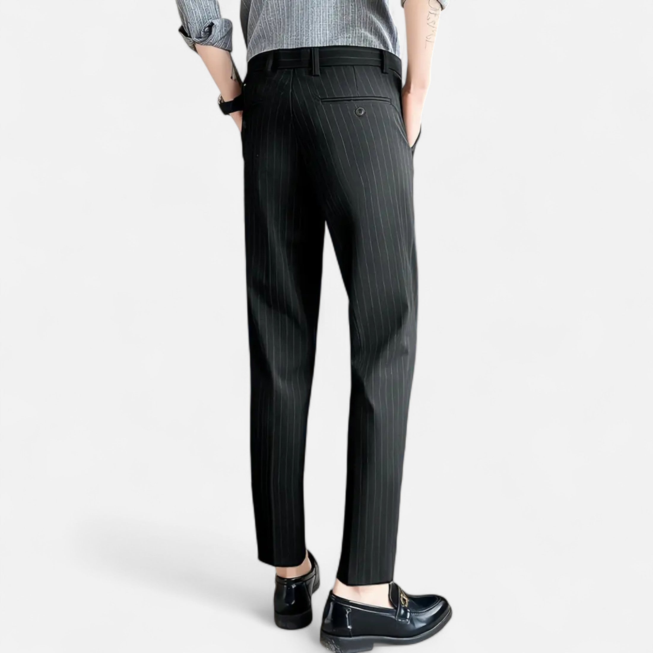 Dorevelle | Men’s Striped Trousers – Slim Business Elegance
