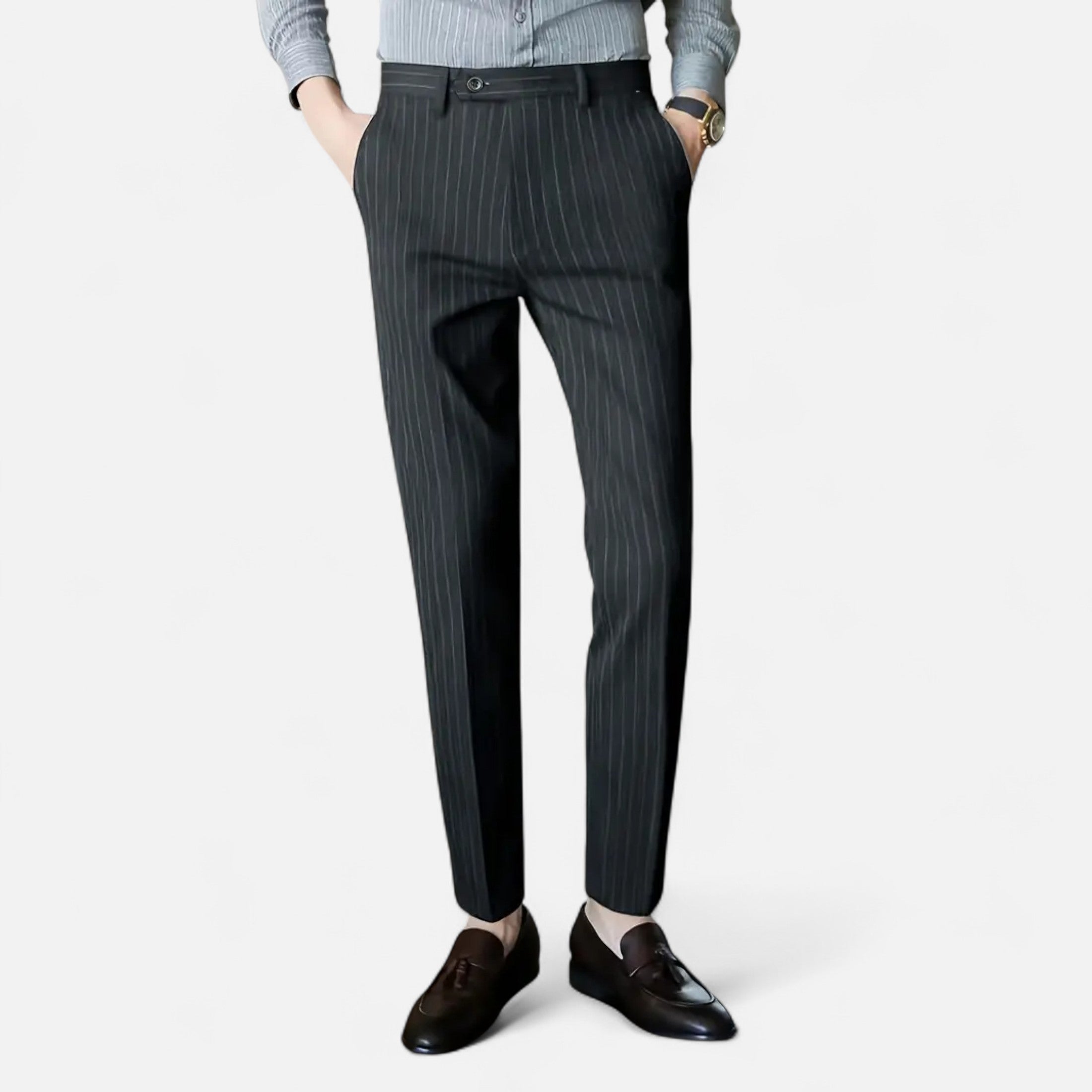 Dorevelle | Men’s Striped Trousers – Slim Business Elegance