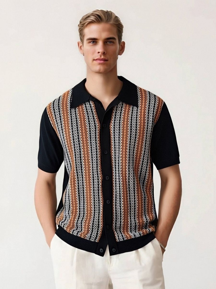 Nurozis | Men's Knitted Cuban Shirt