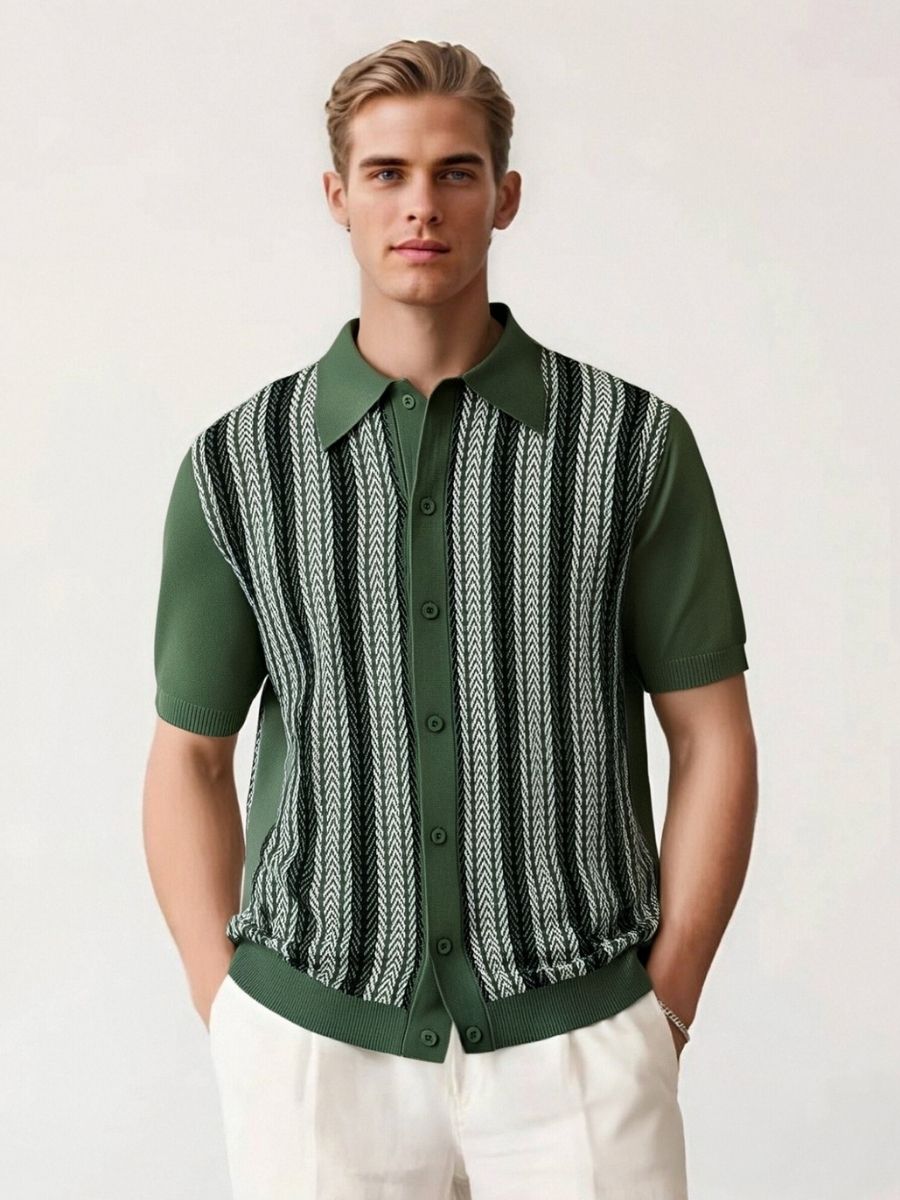 Nurozis | Men's Knitted Cuban Shirt