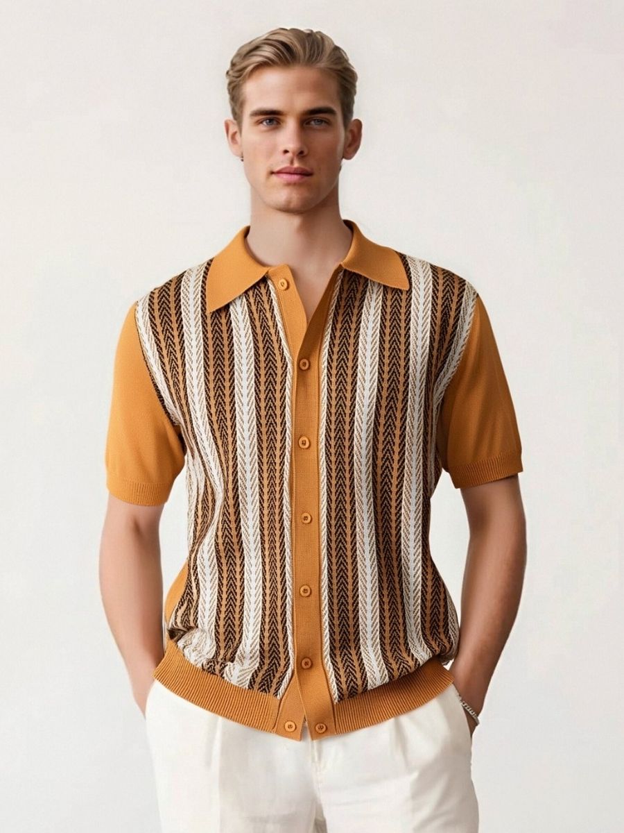 Nurozis | Men's Knitted Cuban Shirt